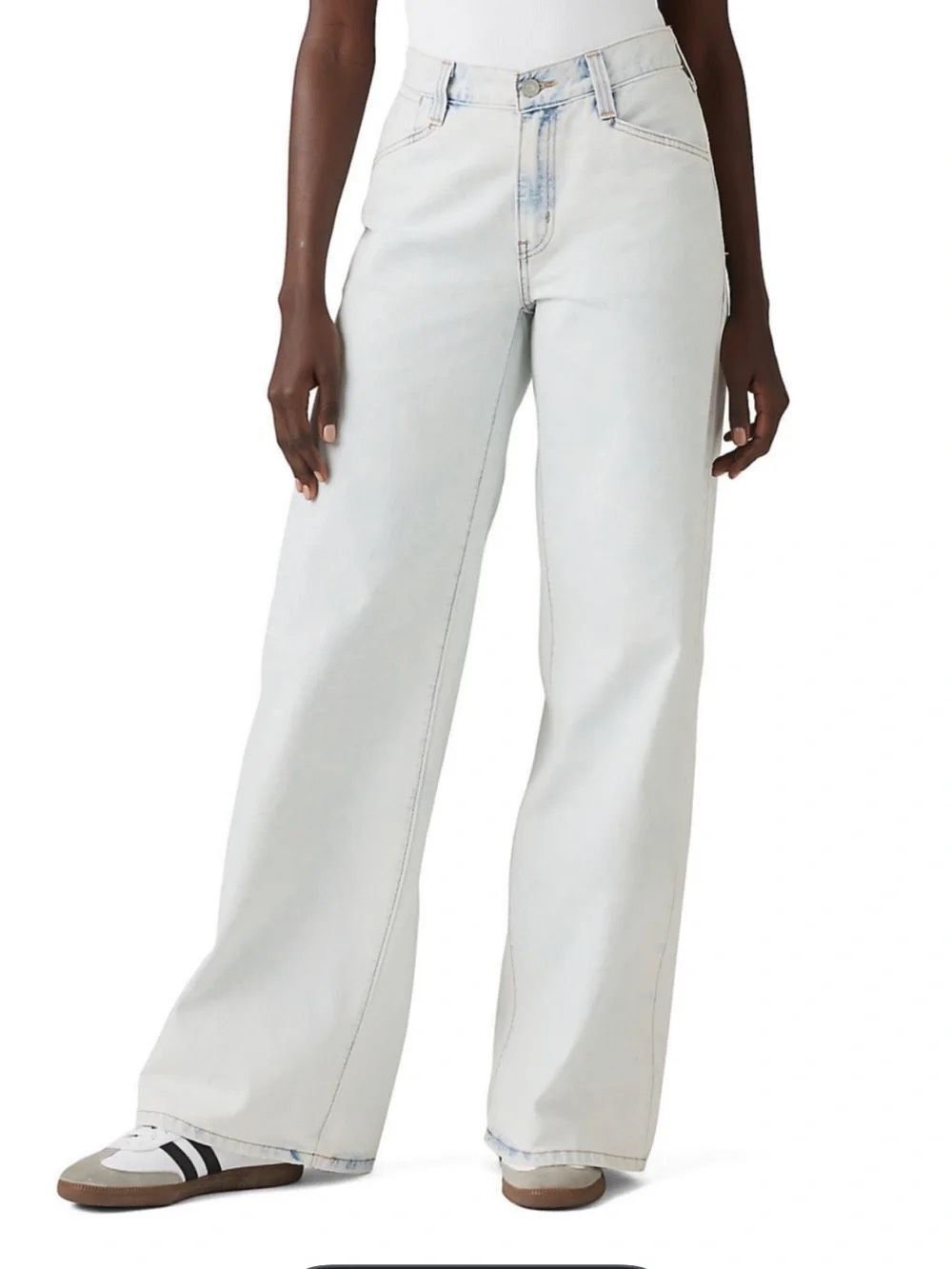 Levi's Performance Mid Rise Cotton 94 Baggy Jeans Cool Office Light Wash 32x31 - Picture 2 of 6